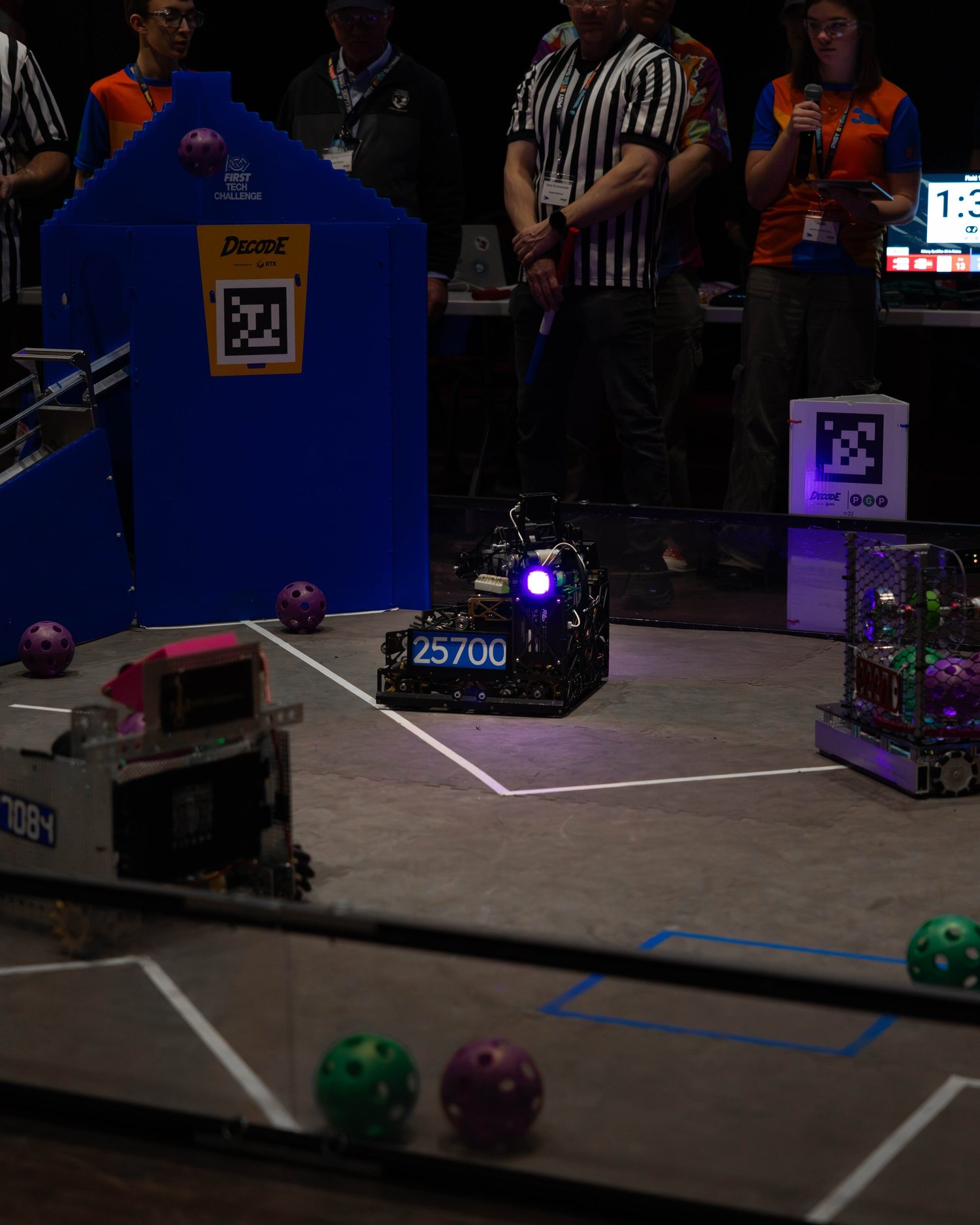 Robot 25700 crossing the field mid-match